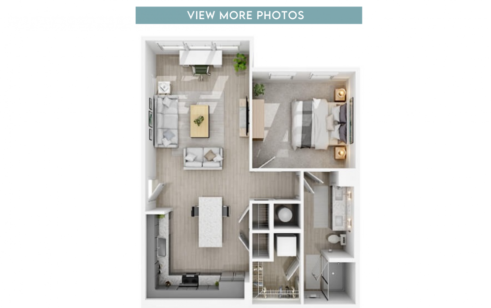 A7 - 1 bedroom floorplan layout with 1 bath and 795 square feet. (Floorplan)