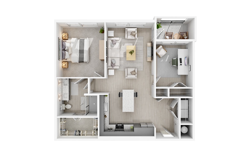 A11 - 1 bedroom floorplan layout with 1 bath and 954 square feet.