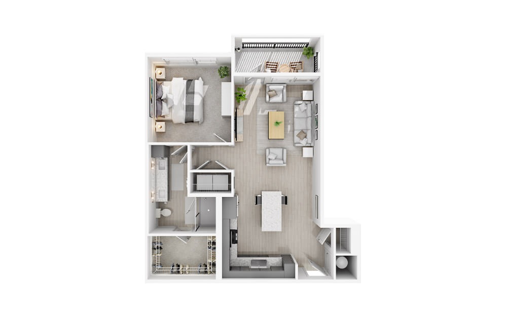 A8 - 1 bedroom floorplan layout with 1 bath and 815 square feet.